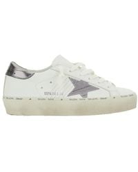 Golden Goose - 'Hi Star' Low Top Sneakers With Star Patch On The Side And Logo Lettering On The Heel - Lyst