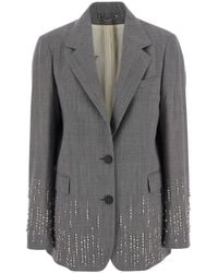 Golden Goose - Single-Breasted Jacket With Notched Revers And Check - Lyst
