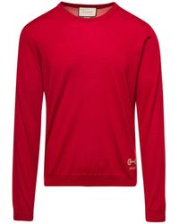 Gucci - Crewneck Pull With Embroidered Logo - Lyst