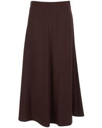 Brunello Cucinelli - Midi Skirt With High Waist And Flared Hem - Lyst