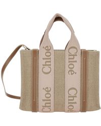 Chloé - Borsa Shopper 'Woody Piccola' Con Dettaglio Logo - Lyst