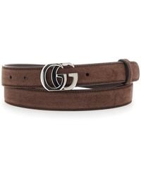 Gucci - Belt With Gg Buckle Suede - Lyst