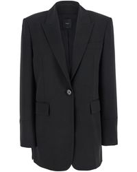 Pinko 'Faraona' Light Single-Breasted Jacket With Peak