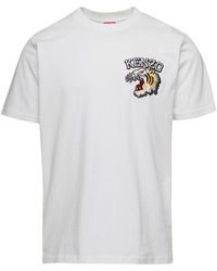 KENZO - Slim T-Shirt With Tiger Patch - Lyst