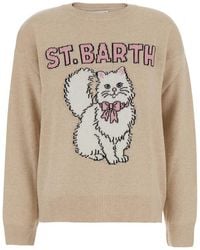 MC2 Saint Barth - Tessa Wool-Cashmere Blend Crewneck Sweater With Long Sleeves - Lyst