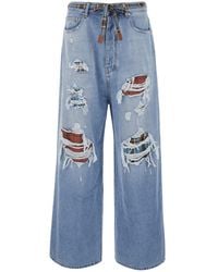 Amiri - Jeans With Ripped Details On The Front And Bow On The - Lyst