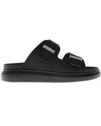 Alexander McQueen - Black Rubber Sandals With Buckles - Lyst