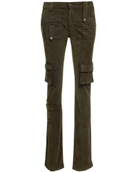 Blumarine - Military Low-Waisted Cargo Pants With Logo Patch - Lyst