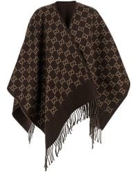 Gucci - Cape With Fringes And Gg All-Over Motif - Lyst