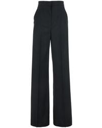Max Mara - 'Fernet' Pants With Wide Leg And Logo Lettering On The - Lyst