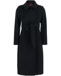 Max Mara - 'Ecollag' Belted Coat With Collar With Buttons In - Lyst