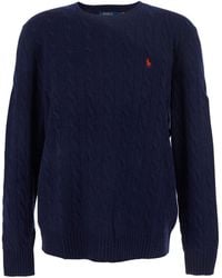 Polo Ralph Lauren - Cable Neat Wool Casemere Sweater - Lyst