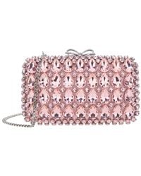 Self-Portrait - Satin Crystal Clutch Bag" Clutch Bag With Crystals On The Front - Lyst