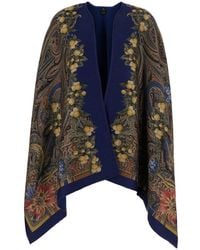 Etro - Cape With Paisley Motif And All-Over Floral Print - Lyst