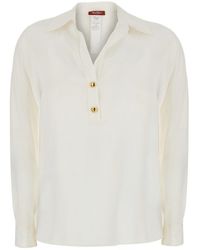 Max Mara - 'Mstaia' Shirt With V-Neck And Button Closure In - Lyst
