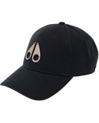 Moose Knuckles - Black Baseball Cap With Metal Logo Patch In Cotton - Lyst