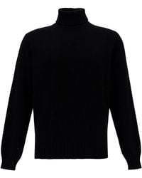 GAUDENZI - Turtleneck Sweater With Ribbed Details - Lyst