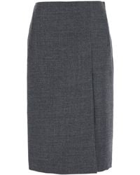 Grifoni - Skirt With Side Slit And Striped Pattern - Lyst