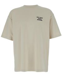 Drole de Monsieur - T-Shirt Girocollo Con Stampa Slogan A Contrasto - Lyst