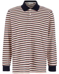 DUNST - Polo Con Motivo A Righe All-Over E Logo Ricamato Sul Fronte - Lyst
