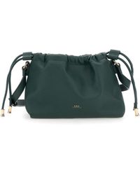 A.P.C. - 'Ninon' Mini Crossbody Bag With Drawstring Closure And Embossed Logo Lettering On The Front - Lyst