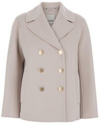 Max Mara - 'Margot' Double-Breasted Jacket With Wide Notched Rev - Lyst