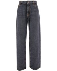 Etro - Wide-Leg Jeans With Logo Embroidery - Lyst