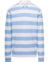 Drole de Monsieur - Light And Striped Polo Shirt With Logo Em - Lyst