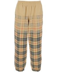 Burberry - Check Cursive Logo Cotton Jogging Pants - Lyst