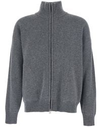 Roberto Collina - Sweatshirt With Dropped Shoulders And Front Zip C - Lyst