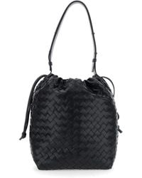 Bottega Veneta - Borsa A Spalla Con Chiusura A Coulisse E Motivo Intrecc - Lyst