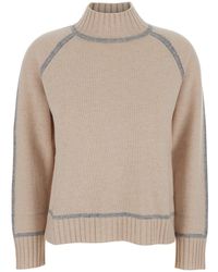 Max Mara - 'Pescara' Sweater With High Neck And Contrasting - Lyst