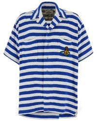 Vivienne Westwood - And Striped Bowling Shirt With Orb Embroi - Lyst