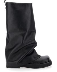 The Attico - Robin Boots With Square Toe And Logo Plate On The Back - Lyst