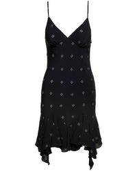 Givenchy - Mini Dress With Contrasting All-Over Monogram Print - Lyst