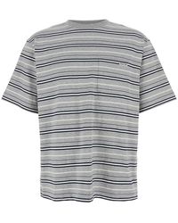 AFTER PRAY - Crewneck T-Shirt With All-Over Striped Motif - Lyst