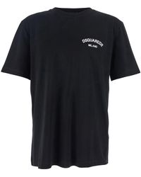 DSquared² - T-Shirt Girocollo Con Logo Lettering Sul Fronte - Lyst