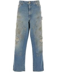 Golden Goose - Light Jeans With Ripped Details And Distressed Effect - Lyst