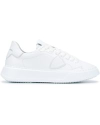 Philippe Model Sneaker temple low in pelle bianca donna - Bianco