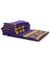 Versace - Set Di Asciugamani Da Cinque Pezzi Con Stampa Barocco In - Lyst