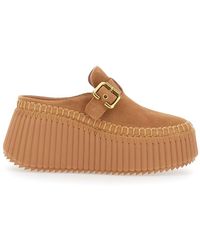 Chloé - 'Nama' Mules With Wedge Heeles With Adjustable Buckle Stra - Lyst
