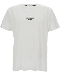 Stone Island - Crewneck T-Shirt With Archivio Logo Print - Lyst