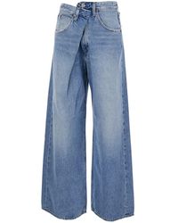 Agolde - Jeans With Front-Fold Design And Logo Patch On The Rear - Lyst