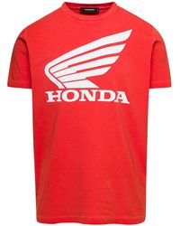 DSquared² - Honda Crew Neck T-Shirt With Logo Print On The Chest In - Lyst