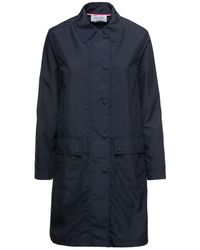 Thom Browne - Single-Breasted Trench Coat With Round Collar - Lyst