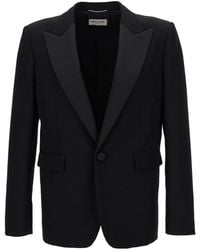 Saint Laurent - Giacca Smoking Monopetto Nera - Lyst