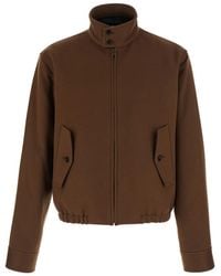 Bottega Veneta - Panno-Textured Bomber Jacket With Intreccio Weave - Lyst