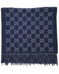 Gucci - Sciarpa Con Motivo Gg All-Over E Orlo Sfrangiato - Lyst