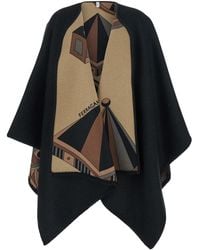 Ferragamo - Cappa Con Stampa Nadir E Logo Lettering Sul Fronte - Lyst