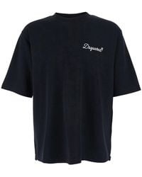 DSquared² - T-Shirt With Embroidered Logo On The Chest - Lyst